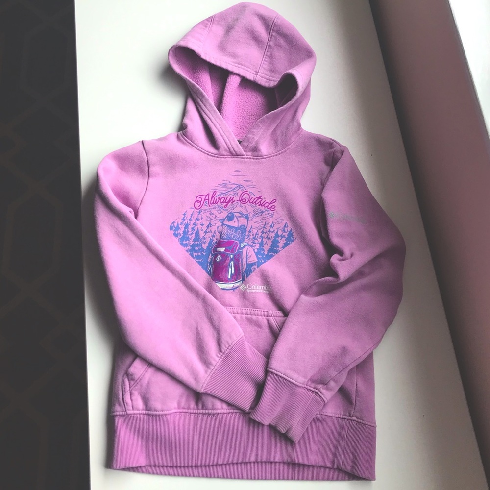 Columbia Kids Hoodie 💜- Cozy Fleece “Always Outdoors” 🐻 Youth Small
